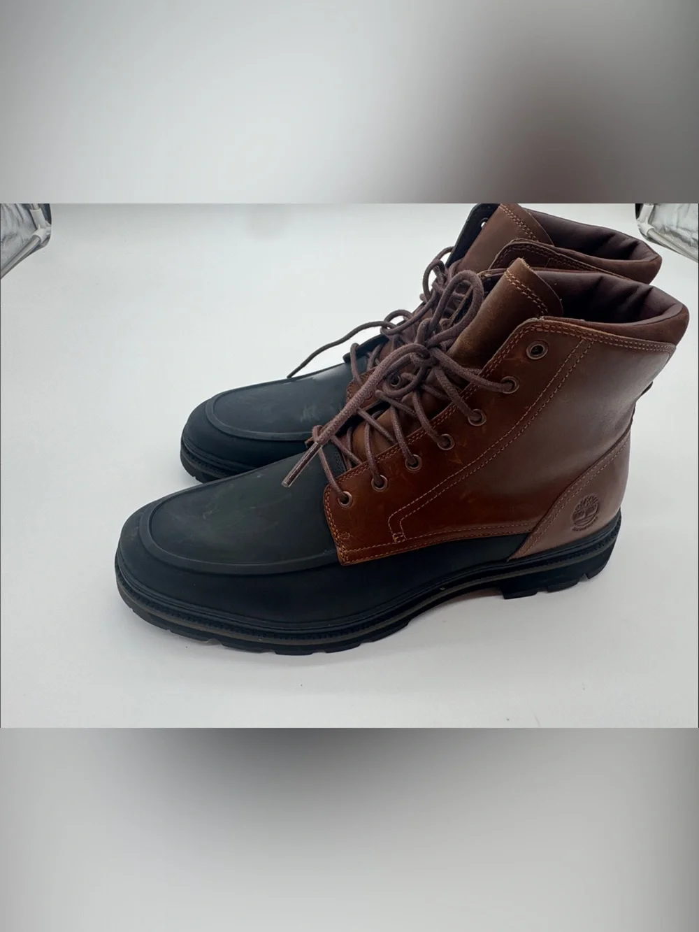 Timberland Men's 12 Two-Tone Brown & Black Lace-Up Work Boots